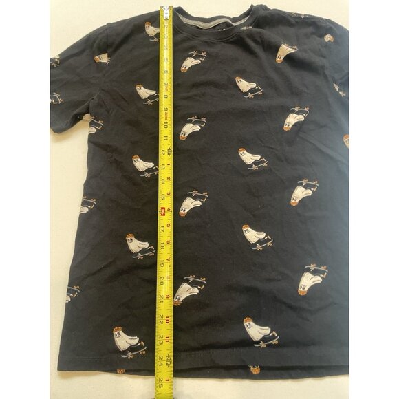 Old Navy Women's TShirt Black with Halloween Ghosts Skateboarding Fall Festive - Picture 4 of 6
